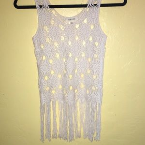 Cream colored knitted beach top! 🏝